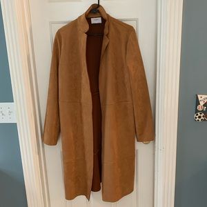 FAUX SUEDE TRENCH